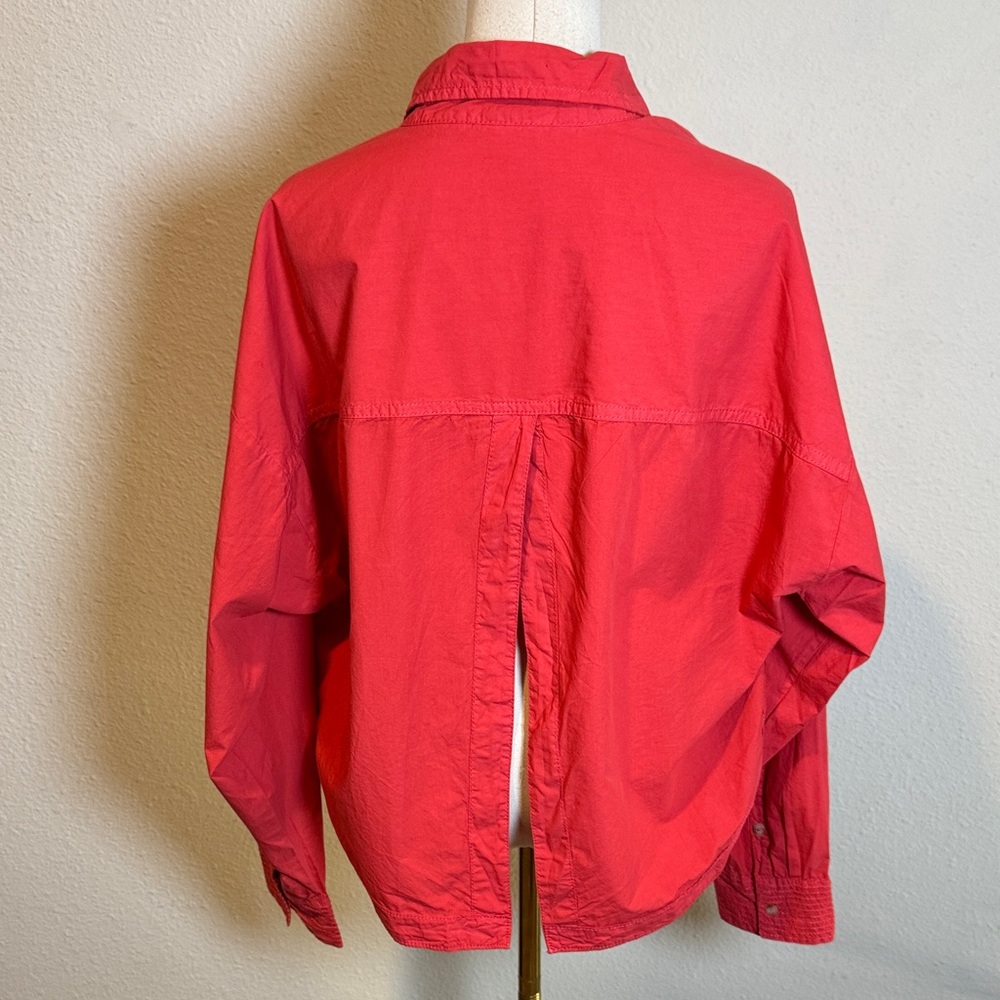 Pilcro Anthropologie Back Split Oversized Cotton Shirt size Large - Picture 7 of 16